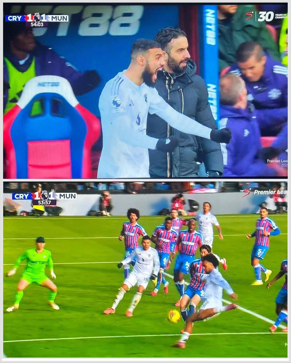 “Mazraoui went crazy. The bench erupted. But look at Amorim… 🥶 He refused to smile.”